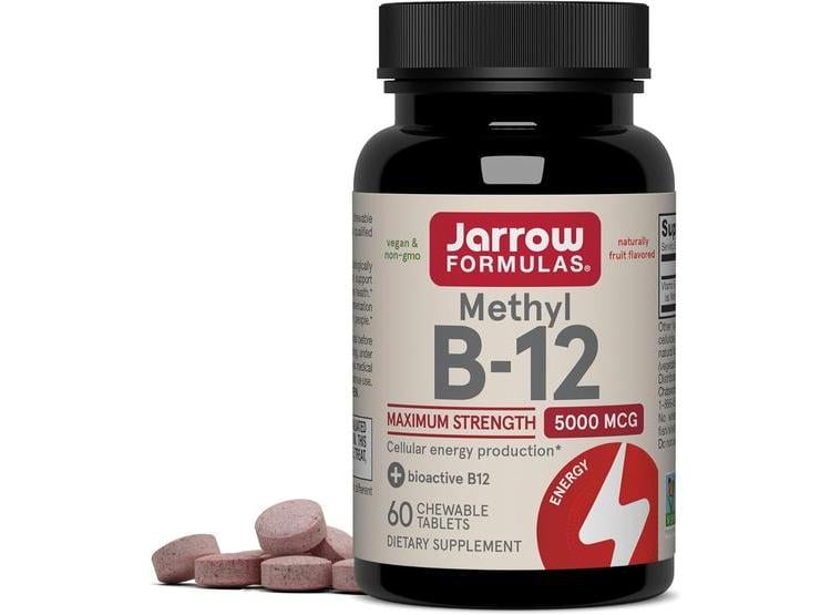 VITAMINA B12 MASTICABLE DE JARROW FORMULAS - 5000 MCG, SABOR A FRUTA, APOYA ENERGÍA Y SALUD CEREBRAL - 1