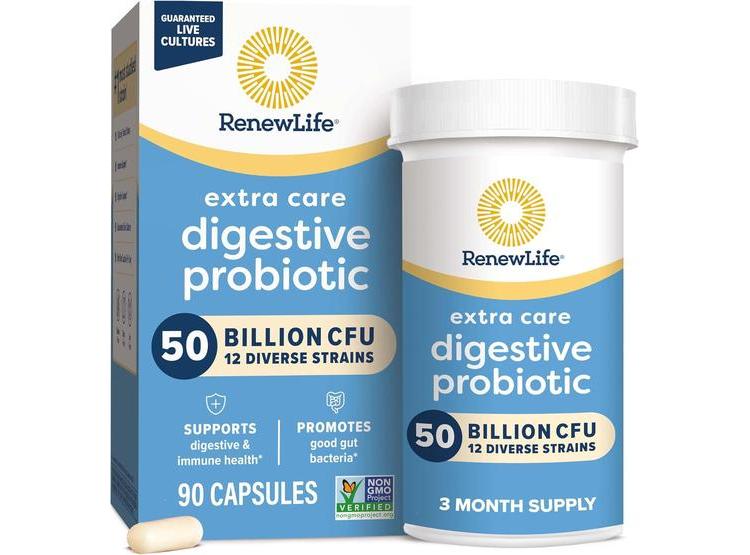 RENEW LIFE CÁPSULAS PROBIÓTICAS DIGESTIVAS CUIDADO EXTRA 50 MIL MILLONES CFU SOPORTA SALUD INMUNE Y DIGESTIVA - 1