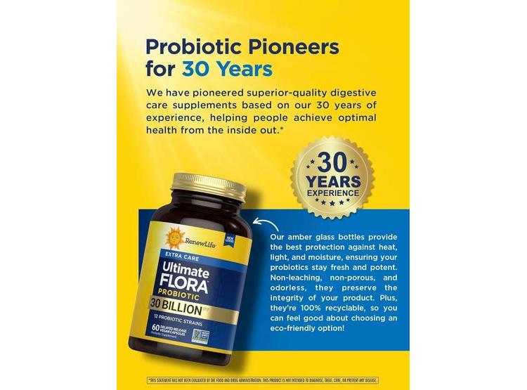 RENEW LIFE PROBIÓTICOS ADULTOS, 30 MIL MILLONES DE UFC, 12 CEPAS, SIN GLUTEN, LÁCTEOS NI SOJA, 60 CÁPSULAS - 3