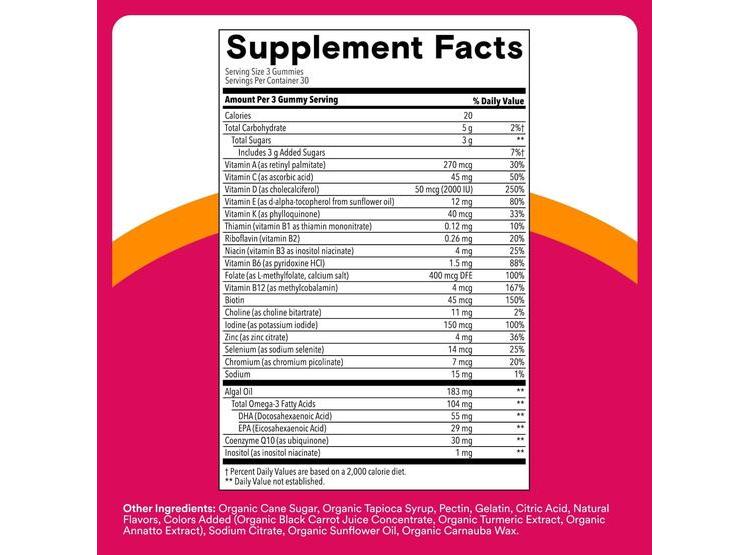 GOMITAS MULTIVITAMÍNICAS PARA MUJER CON OMEGA 3, COQ10, VITAMINAS D3, C, B12, B6, A, K Y ZINC, 90 UNIDADES - 4
