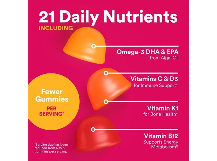 GOMITAS MULTIVITAMÍNICAS PARA MUJER CON OMEGA 3, COQ10, VITAMINAS D3, C, B12, B6, A, K Y ZINC, 90 UNIDADES - 5