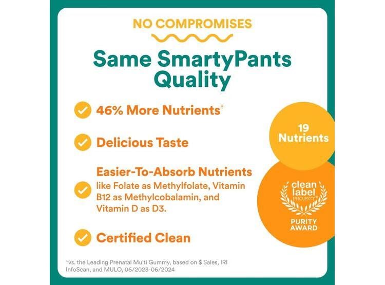 GOMITAS MULTIVITAMÍNICAS PRENATAL SMARTYPANTS CON OMEGA 3, BIOTINA, VITAMINAS Y ZINC PARA MUJERES - 3