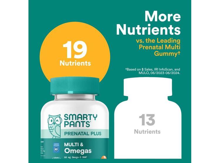 GOMITAS MULTIVITAMÍNICAS PRENATAL SMARTYPANTS CON OMEGA 3, BIOTINA, VITAMINAS Y ZINC PARA MUJERES - 6