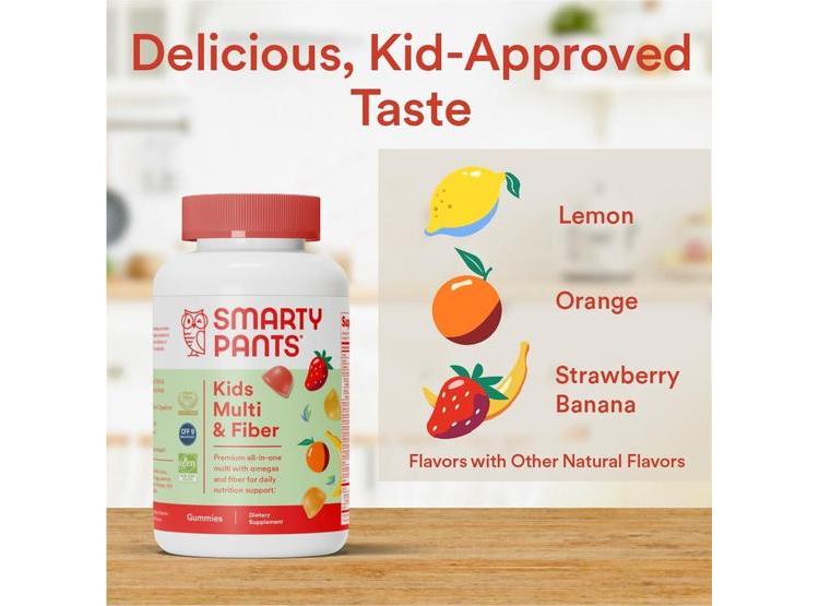 SMARTYPANTS GOMITAS MULTIVITAMÍNICAS Y FIBRA PARA NIÑOS CON VITAMINAS D3, C, B12, B6, A, ZINC, BIOTINA, SABORES FRUTALES - 7