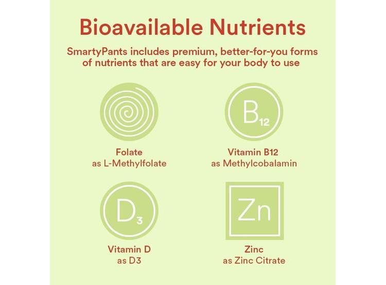SMARTYPANTS GOMITAS MULTIVITAMÍNICAS Y FIBRA PARA NIÑOS CON VITAMINAS D3, C, B12, B6, A, ZINC, BIOTINA, SABORES FRUTALES - 10