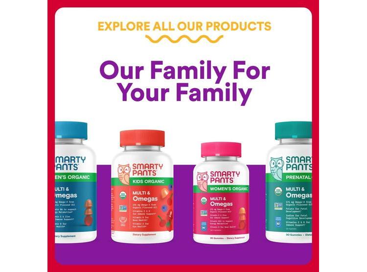 GOMITAS MULTIVITAMÍNICAS ORGÁNICAS CON PROBIÓTICOS Y OMEGA 3 PARA NIÑOS, SABORES FRUTALES, SIN GLUTEN - 10
