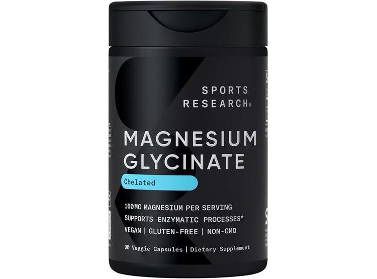 SPORTS RESEARCH GLICINATO MAGNESIO, APOYA EL SUEÑO Y PROCESOS ENZIMÁTICOS, MAGNESIO CÁPSULA VEGANA 160 MG - 1