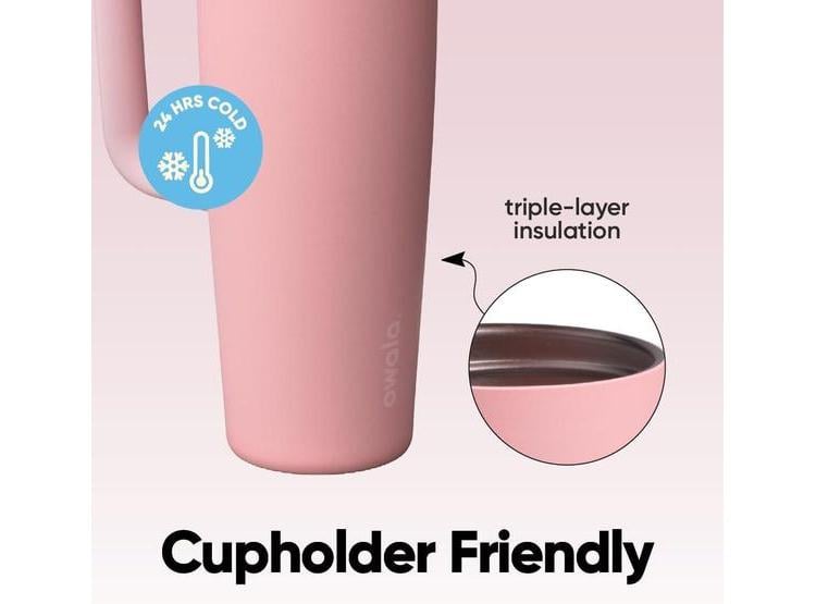 BOTELLA DE AGUA OWALA FREESIP DE ACERO INOXIDABLE CON POPOTE, IDEAL PARA VIAJES, TRABAJO Y DEPORTES, SIN FUGAS, LIBRE DE BPA - 3