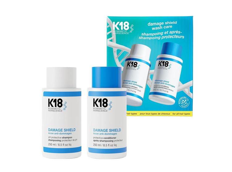 K18 DAMAGE SHIELD: SET PROTECTOR CON CHAMPÚ Y ACONDICIONADOR, CUIDA EL COLOR Y MINIMIZA EL ENCRESPAMIENTO - 1
