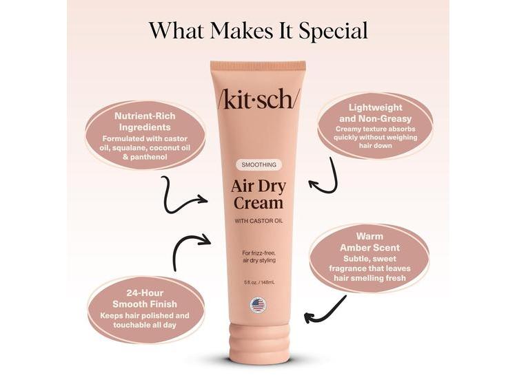CREMA SUAVIZANTE KITSCH CON ACEITES DE RICINO Y COCO, MEJORA TEXTURA NATURAL, CONTROLA FRIZZ SIN CALOR - 3