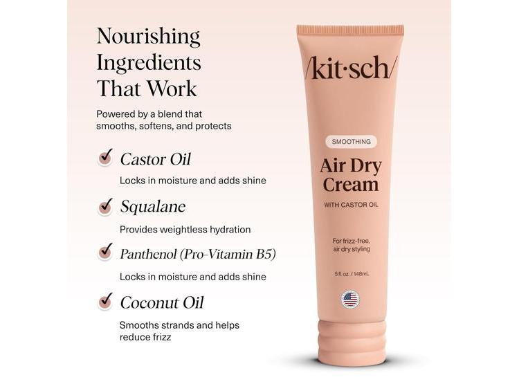 CREMA SUAVIZANTE KITSCH CON ACEITES DE RICINO Y COCO, MEJORA TEXTURA NATURAL, CONTROLA FRIZZ SIN CALOR - 4