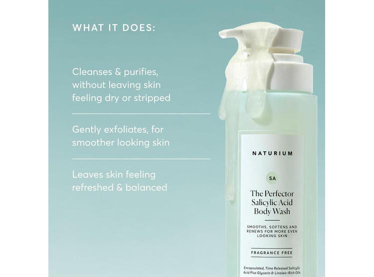 GEL DE BAÑO NATURIUM CON ÁCIDO SALICÍLICO, LIMPIA Y SUAVIZA LA PIEL, ADECUADO PARA TODO TIPO DE PIEL - 3