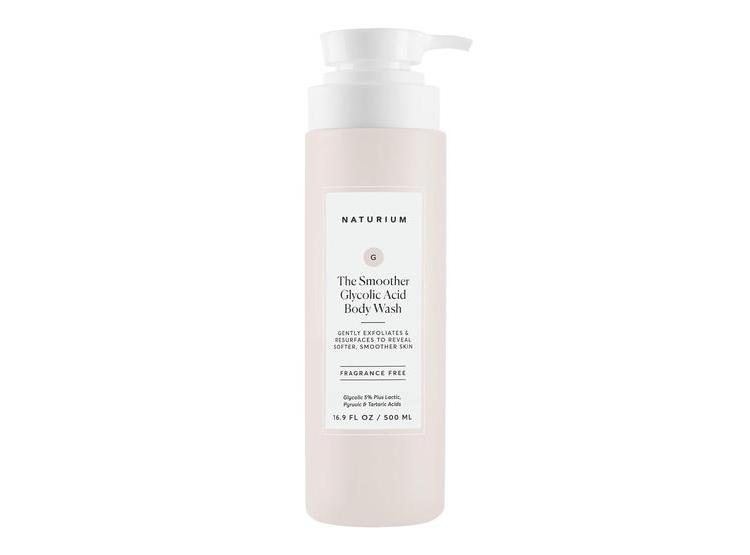 GEL DE BAÑO EXFOLIANTE CON ÁCIDO GLICÓLICO DE NATURIUM, SUAVIZANTE Y LIMPIADOR PARA PIEL SUAVE - 1