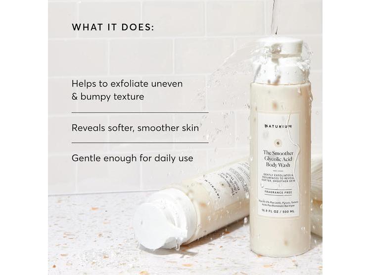 GEL DE BAÑO EXFOLIANTE CON ÁCIDO GLICÓLICO DE NATURIUM, SUAVIZANTE Y LIMPIADOR PARA PIEL SUAVE - 3