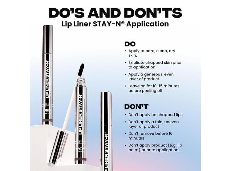 SACHEU LIP LINER STAY-N PEEL OFF LABIAL CON ÁCIDO HIALURÓNICO, VITAMINA E, MATE, RESISTENTE AL AGUA, VEGANO Y CRUELTY-FREE - 2
