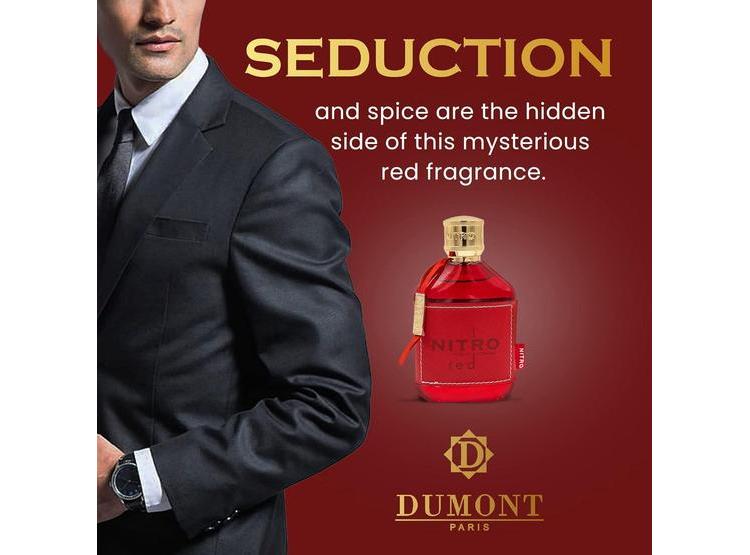 DUMONT NITRO RED EAU DE PARFUM PARA HOMBRES: FRAGANCIA FRUTAL, AMADERADA Y FLORAL DE LUJO, DURACIÓN PROLONGADA - 3