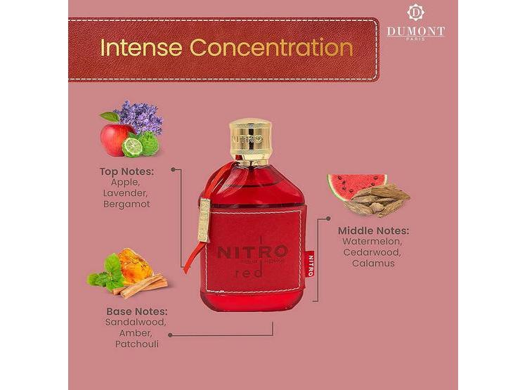 DUMONT NITRO RED EAU DE PARFUM PARA HOMBRES: FRAGANCIA FRUTAL, AMADERADA Y FLORAL DE LUJO, DURACIÓN PROLONGADA - 5