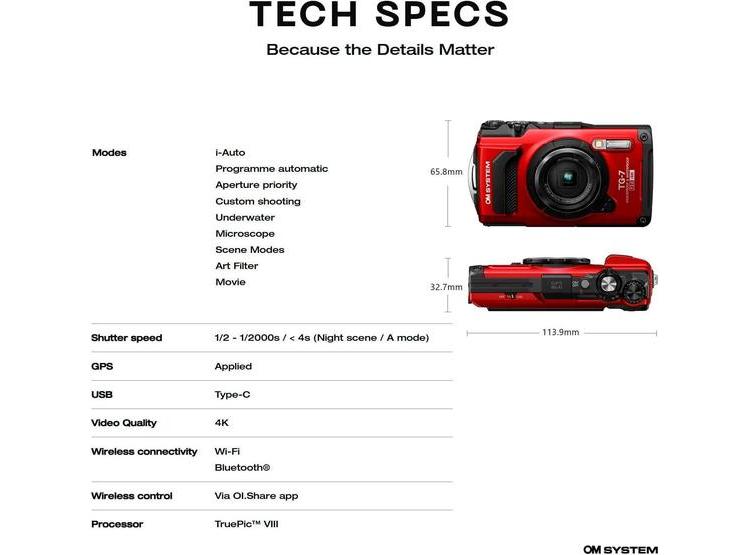 OLYMPUS TOUGH TG-7: CÁMARA SUBACUÁTICA ROJA, VIDEO 4K, ALTA RESOLUCIÓN, IDEAL PARA AVENTURAS EXTREMAS - 6
