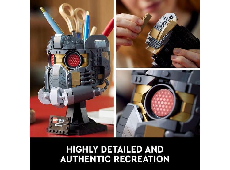 LEGO MARVEL 76251 CASCO DE STAR-LORD, MODELO COLECCIONABLE PARA ADULTOS Y DECORACIÓN DEL HOGAR - 4