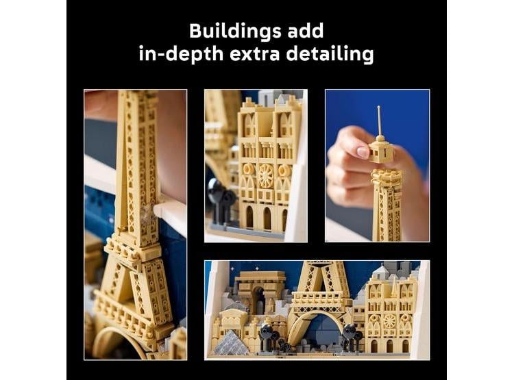 LEGO ARCHITECTURE PARÍS – SET DE CONSTRUCCIÓN PARA ADULTOS, DECO DIY, INCLUYE TORRE EIFFEL Y MÁS MONUMENTOS - 4