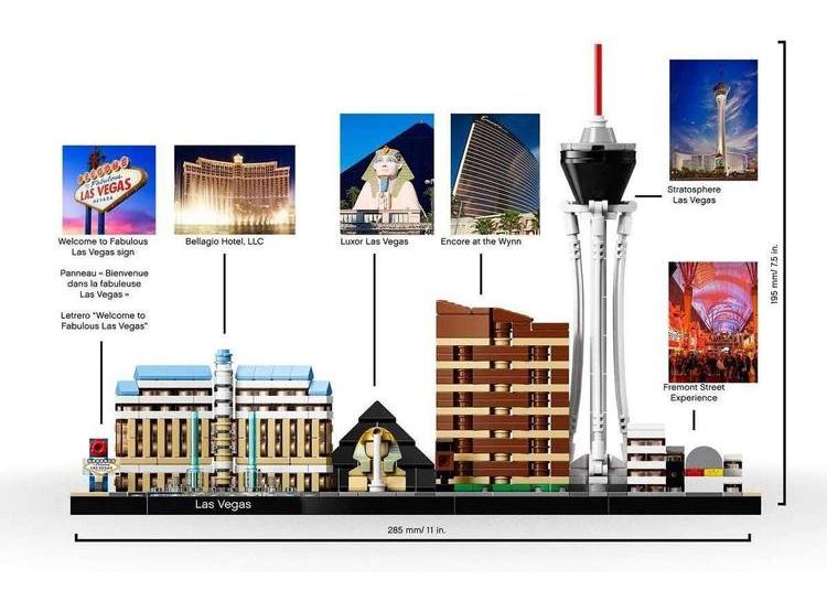 LEGO ARCHITECTURE LAS VEGAS, KIT DE CONSTRUCCIÓN DE 487 PIEZAS PARA RECREAR EL FAMOSO HORIZONTE DE LA CIUDAD - 2