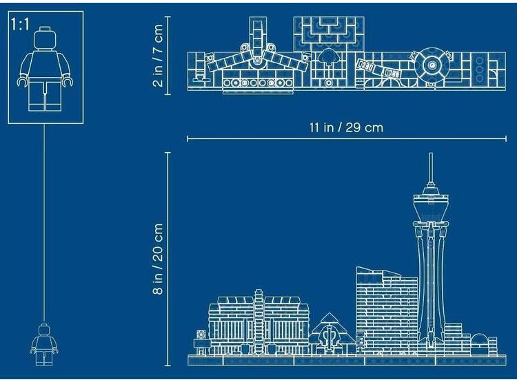 LEGO ARCHITECTURE LAS VEGAS, KIT DE CONSTRUCCIÓN DE 487 PIEZAS PARA RECREAR EL FAMOSO HORIZONTE DE LA CIUDAD - 4