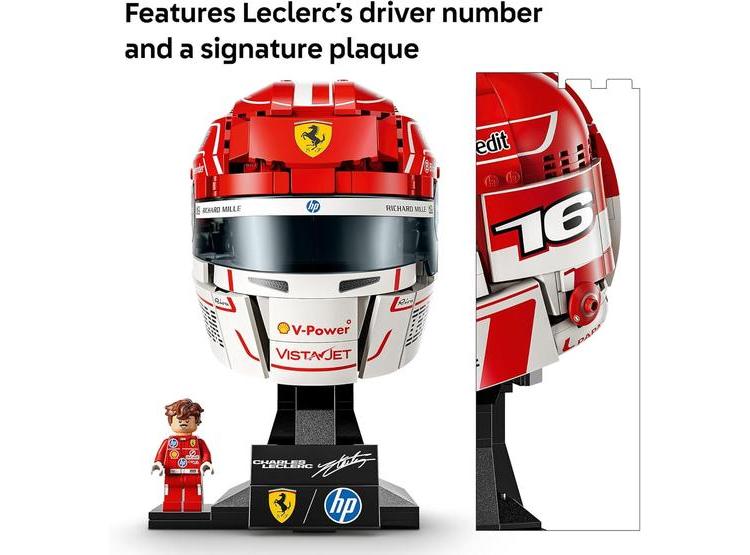 LEGO F1 CASCO CHARLES LECLERC - CONSTRUCCIÓN PARA ADOLESCENTES Y FANS DE LA FÓRMULA 1, INCLUYE MINIFIGURA Y SOPORTE - 3
