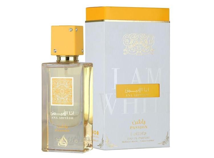 LATTAFA ANA ABIYEDH PASSION EAU DE PARFUM CON AROMA A FRUTA DE LA PASIÓN Y FONDO DE VAINILLA Y PACHULÍ - 1