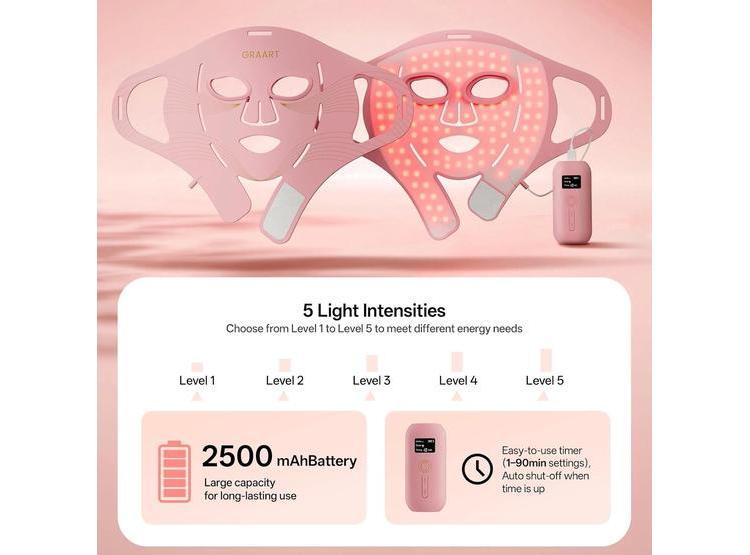 TERAPIA DE LUZ ROJA PROFESIONAL MASCARILLA LED 4D INALÁMBRICA GRAART - 6