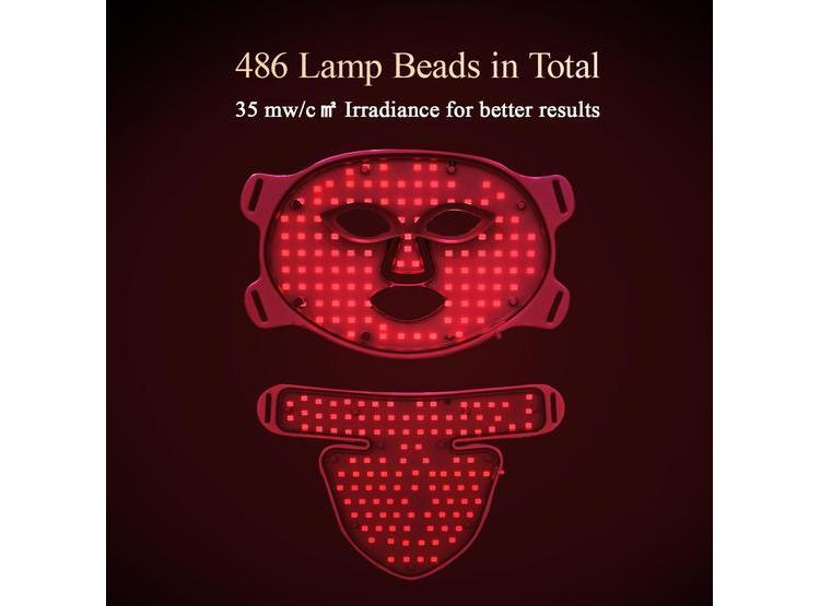 MÁSCARA FACIAL Y CUELLO MEGELIN CON LED, TERAPIA DE LUZ ROJA Y 7 COLORES, REJUVENECIMIENTO DE LA PIEL - 2