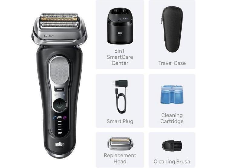 AFEITADORA BRAUN SERIES 9 PRO+ CON CENTRO SMARTCARE, PRO SENSOADAPT PARA USO HÚMEDO Y SECO, COLOR NEGRO - 7