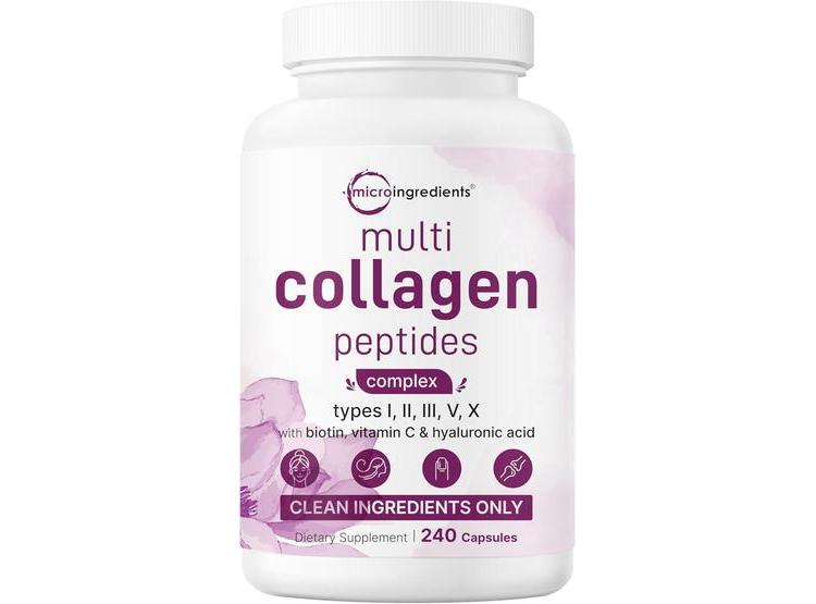 PÍLDORAS DE COLÁGENO CON BIOTINA, ÁCIDO HIALURÓNICO Y VITAMINA C. SIN OMG, SIN RELLENOS. 240 CÁPSULAS - 1