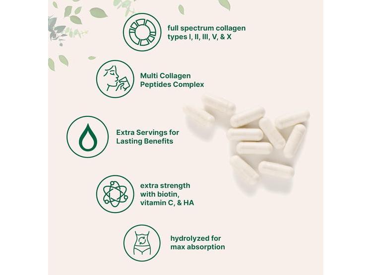 PÍLDORAS DE COLÁGENO CON BIOTINA, ÁCIDO HIALURÓNICO Y VITAMINA C. SIN OMG, SIN RELLENOS. 240 CÁPSULAS - 2