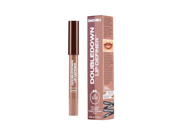 SACHEU DOUBLEDOWN LIP DEFINER: LINER Y BÁLSAMO 2 EN 1, HIDRATANTE CON ACABADO SATINADO - 10
