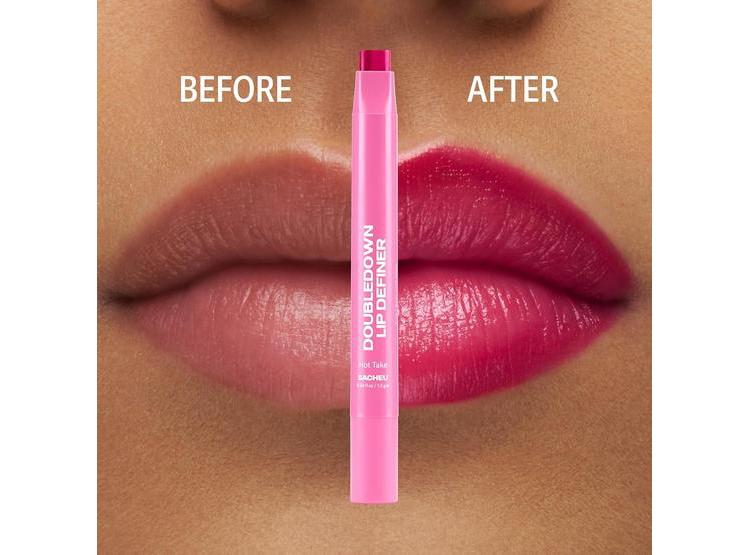 LIPSTICK SACHEU DOUBLEDOWN 2 EN 1 DELINEADOR Y BÁLSAMO - HOT TAKE - 8