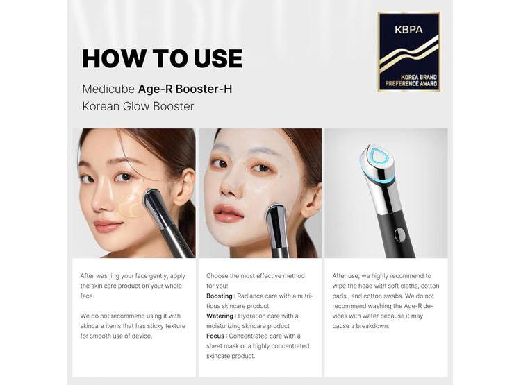 MEDICUBE BOOSTER H - HERRAMIENTA COREANA PARA BRILLO FACIAL Y ABSORCIÓN ÓPTIMA DEL CUIDADO DE LA PIEL - 5