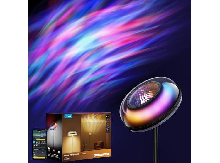 LÁMPARA DE PIE GOVEE UPLIGHTER CON PROYECTOR RGBIC PARA SALA Y DORMITORIO, COMPATIBLE CON ALEXA Y MATTER - 1