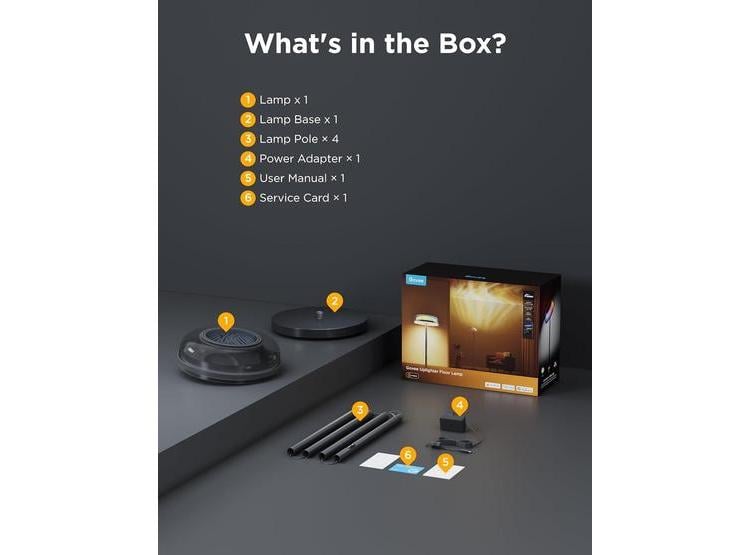 LÁMPARA DE PIE GOVEE UPLIGHTER CON PROYECTOR RGBIC PARA SALA Y DORMITORIO, COMPATIBLE CON ALEXA Y MATTER - 6