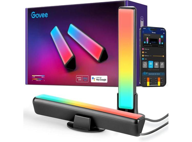 BARRAS DE LUZ LED INTELIGENTES GOVEE CON ALEXA, RETROILUMINACIÓN RGBICWW PARA JUEGOS, TV Y DECORACIÓN, NEGRAS - 1