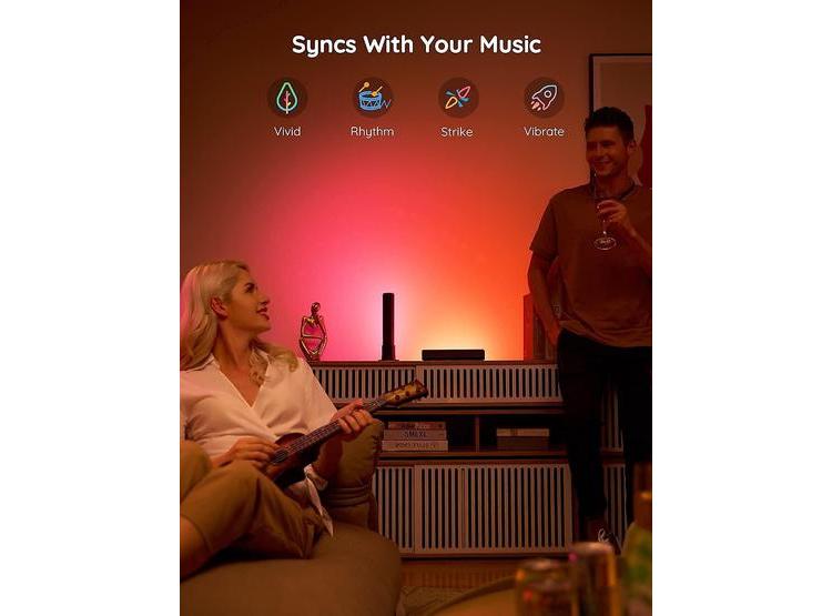 BARRAS DE LUZ LED INTELIGENTES GOVEE CON ALEXA, RETROILUMINACIÓN RGBICWW PARA JUEGOS, TV Y DECORACIÓN, NEGRAS - 2