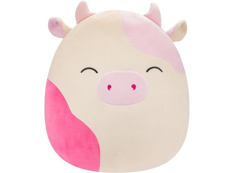 SQUISHMALLOWS CAEDYN, VACA CREMA CON MANCHAS ROSADAS, PELUCHE JAZWARES OFICIAL - 1