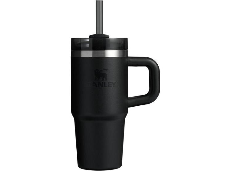 STANLEY QUENCHER H2.0: VASO CON MANGO, POPOTE Y TAPA DE 3 POSICIONES, ACERO INOXIDABLE NEGRO, APTO PORTAVASOS - 1
