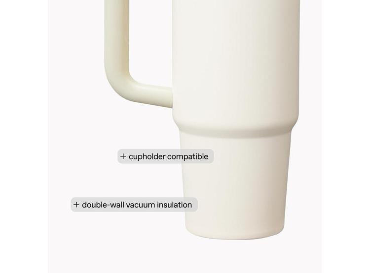 STANLEY QUENCHER H2.0: VASO CON MANGO, POPOTE Y TAPA DE 3 POSICIONES, ACERO INOXIDABLE NEGRO, APTO PORTAVASOS - 6