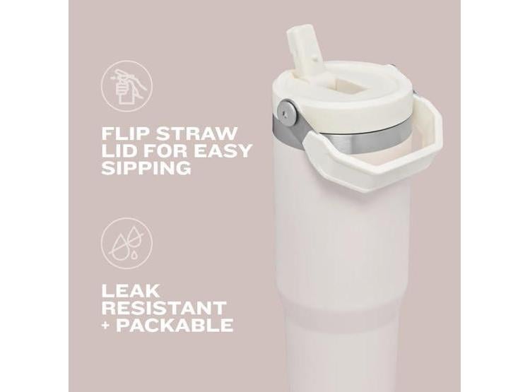 VASO TÉRMICO STANLEY ICEFLOW 2.0 CON LID DE GIRO, ACERO INOXIDABLE, POPOTE PLEGABLE, SIN BPA, CUARZO ROSA - 5