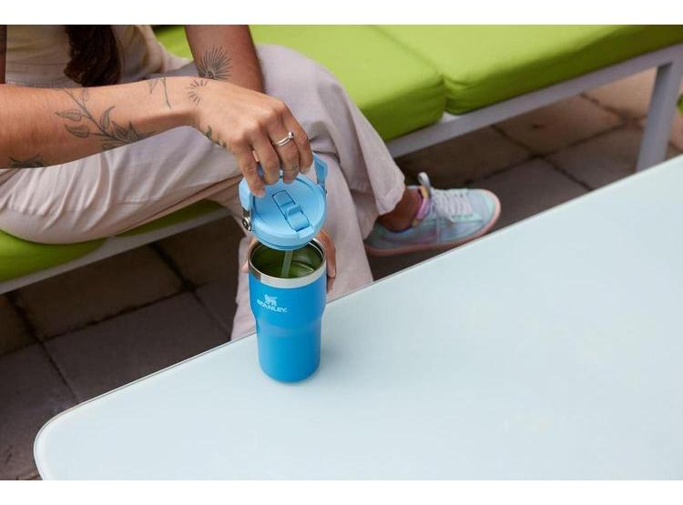 VASO TÉRMICO STANLEY ICEFLOW 2.0 CON LID DE GIRO, ACERO INOXIDABLE, POPOTE PLEGABLE, SIN BPA, CUARZO ROSA - 7
