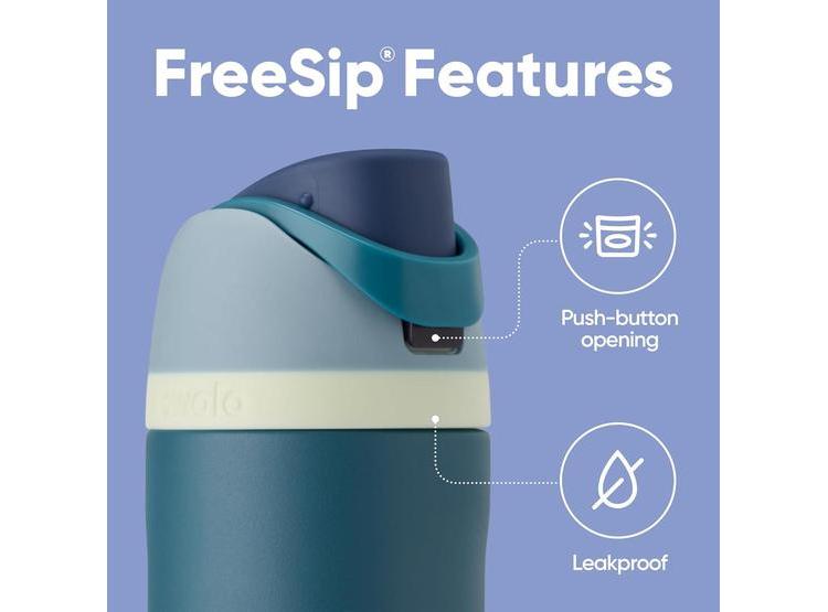 OWALA FREESIP BOTELLA DE AGUA DE ACERO INOXIDABLE AISLADA, PAJITA INTEGRADA, SIN BPA. IDEAL PARA VIAJES Y DEPORTES - 3