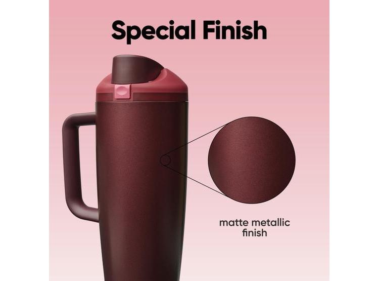 OWALA FREESIP TUMBLER: BOTELLA DE AGUA AISLADA DE ACERO INOXIDABLE CON PAJITA Y ASA LATERAL, IDEAL PARA VIAJES Y DEPORTES - 5