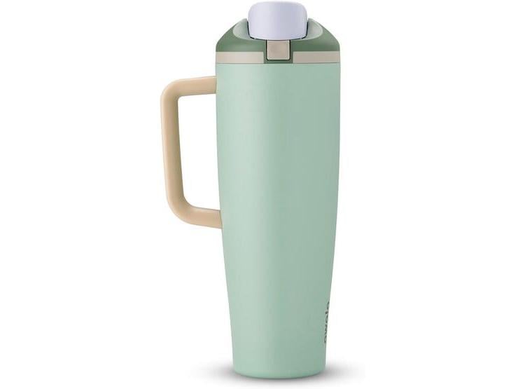 TAZA OWALA FREESIP DE ACERO INOXIDABLE VERDE EUCALIPTO CON BOQUILLA PATENTADA Y TAPA DE BOTÓN, 40 OZ - 1
