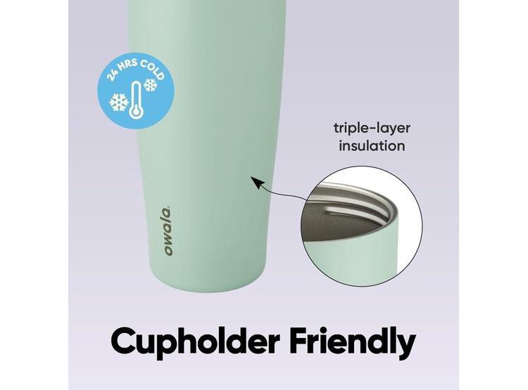 TAZA OWALA FREESIP DE ACERO INOXIDABLE VERDE EUCALIPTO CON BOQUILLA PATENTADA Y TAPA DE BOTÓN, 40 OZ - 3
