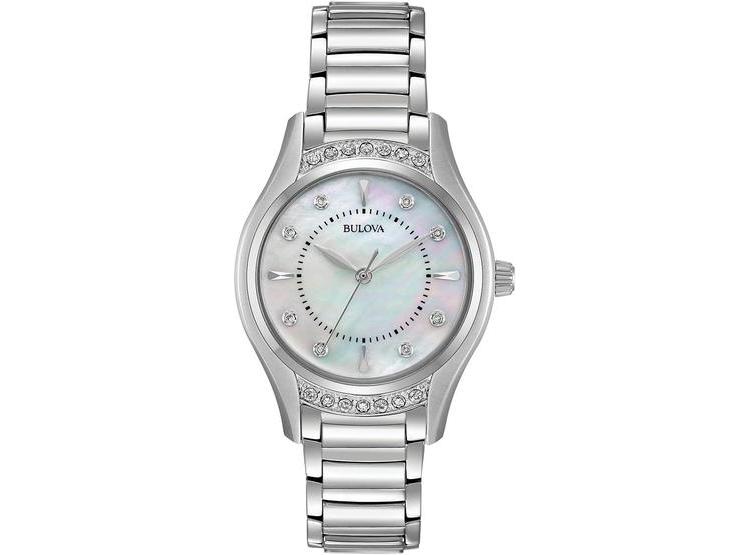RELOJ BULOVA CLÁSICO DE DIAMANTES PARA MUJER, CUARZO, ACERO INOXIDABLE Y ESFERA DE MADREPERLA - 1